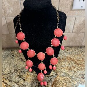 Faceted Bubble Chandelier Statement Necklace Hot Pink